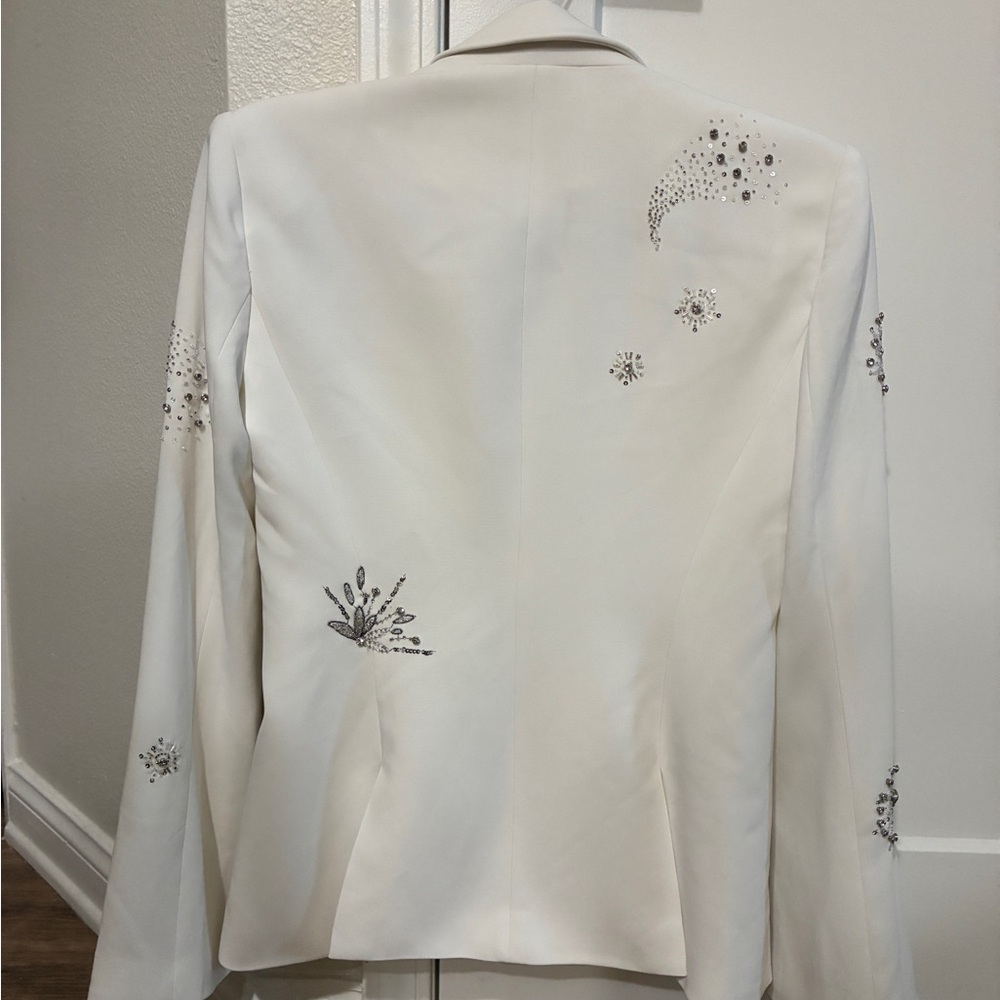 Cinq à Sept White Rumi Shooting Star Blazer size 4 - Picture 4 of 12